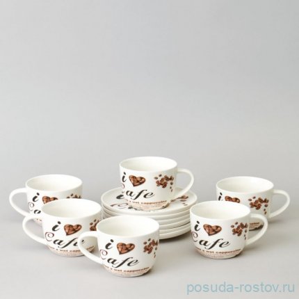 Набор чайных пар 250 мл 6 шт &quot;coffee mania&quot; / 365329