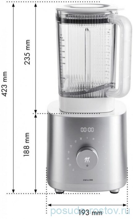 Блендер 1,8 л с ЖК-дисплеем серебристый &quot;Enfinigy Pro /ZWILLING&quot; / 354125