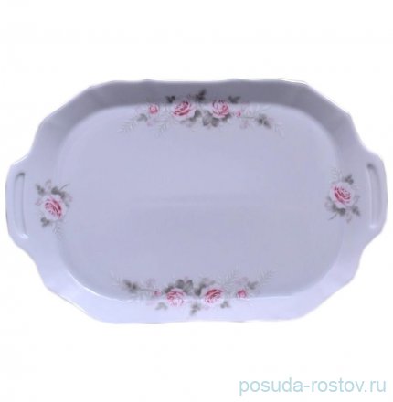 Поднос 23 х 15 см прямоугольный &quot;Бернадотт /Серая роза /платина&quot; / 012783