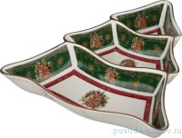 Менажница 25 х 24 х 5 см 3-х секционная зелёная &quot;christmas collection /подарок&quot; / 192360