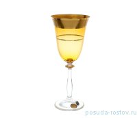 Бокалы для красного вина 250 мл 6 шт амбер &quot;Анжела /Матовая полоса /золото&quot; / 133065