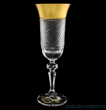 Бокалы для шампанского 150 мл 6 шт &quot;A. Crystal /Хрусталь с золотом&quot; / 104680