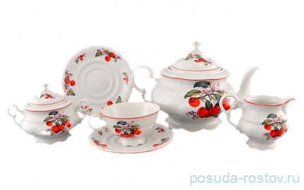 Чайный сервиз на 6 персон 15 предметов &quot;Соната /Вишенка&quot; / 158467