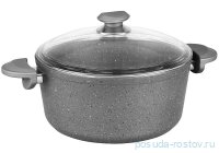 Кастрюля 8,7 л с крышкой  30 х 13 см антипригарное покрытие серая&quot;GRANITE SINGLES&quot; / 296868