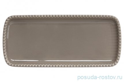 Блюдо 36 х 16 см прямоугольное тёмно-серое &quot;Tiffany&quot; / 296995