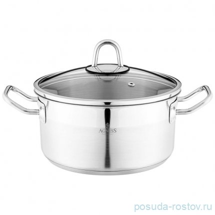 Кастрюля 20 x 10 см со стеклянной крышк 2,8 л agness / 339524