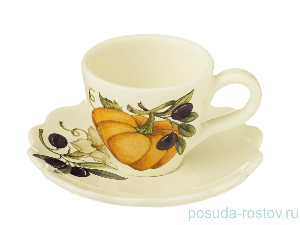 Набор кофейных пар 90 мл 6 шт "Artigianato ceramico /Тыква" / 149429
