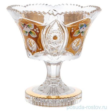 Ваза для конфет 14 cм н/н &quot;Хрусталь с золотом&quot; / 068094