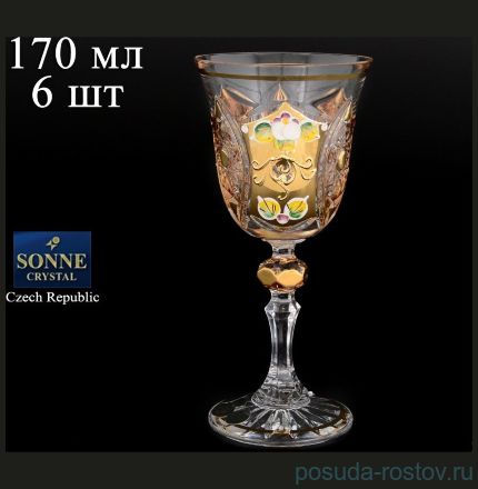 Бокалы для белого вина 170 мл 6 шт &quot;Лаура /Хрусталь с золотом&quot; / 067814