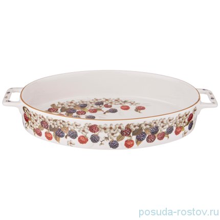 Блюдо 36,5 х 21 х 6 см овальное с ручками &quot;Ежевика&quot; / 254073