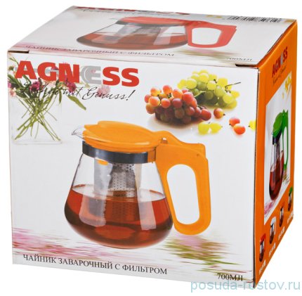 Заварочный чайник 700 мл с фильтром из нержавеющей стали &quot;Agness&quot; / 200789