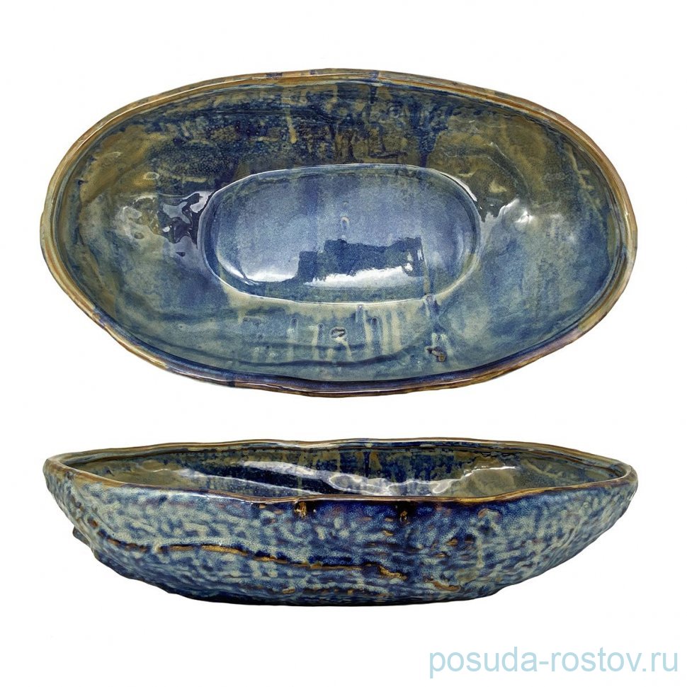 Блюдо 35 х 19 см овальное 1,5 л "Aqua Blue" / 367124