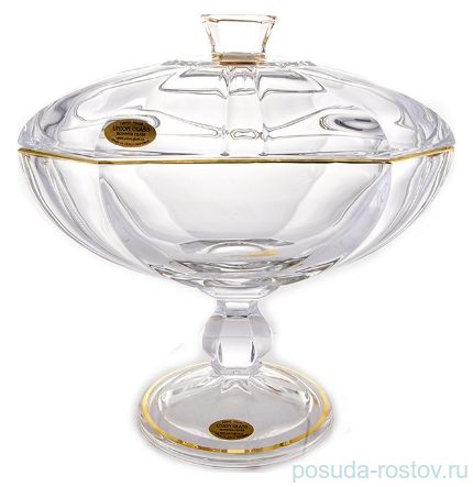 Фруктовница 25 x 15 см н/н с крышкой &quot;Ирена /Гамбург /Золото D1&quot; / 151603