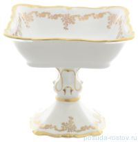 Фруктовница 21 см квадратная н/н глубокая &quot;Корона /Золотой узор /отводка золото&quot; / 153873