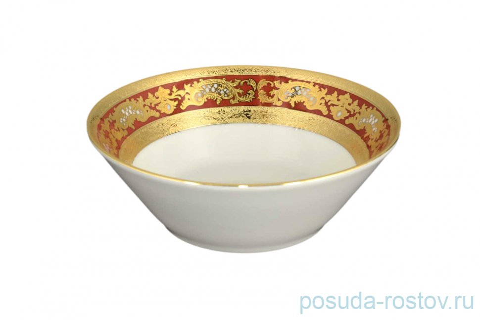 Набор салатников 14 см 6 шт "Констанц /Алена золото 3D" красные / 100762