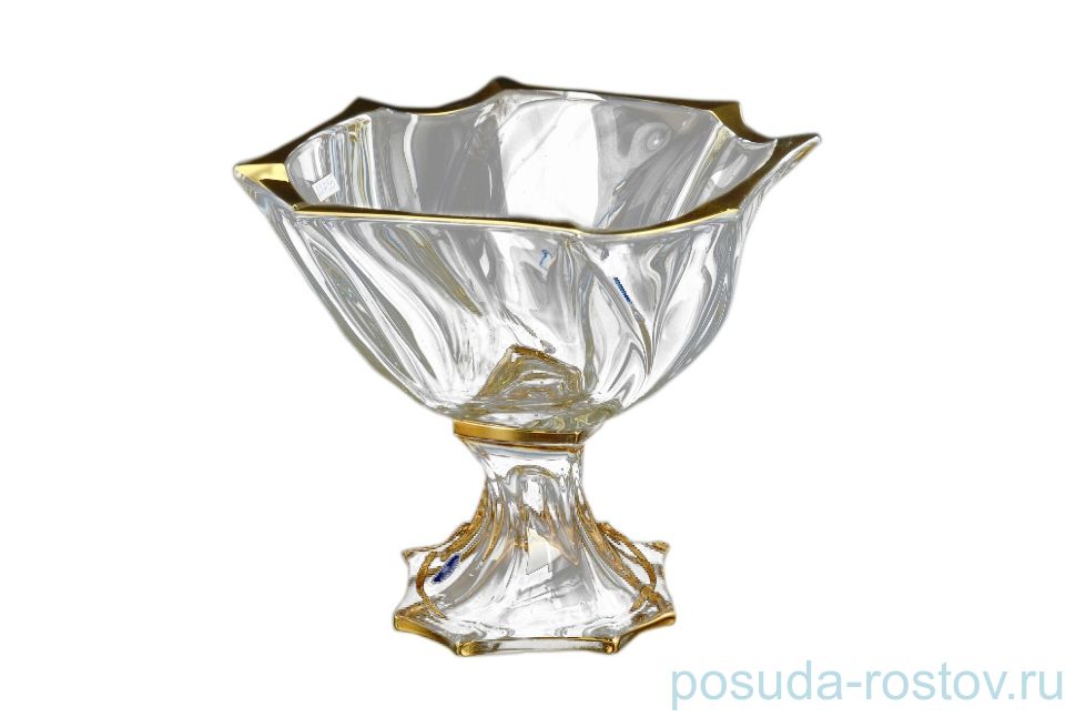 Ваза для фруктов 25 см н/н "Нептун /Золотой кант" / 096289