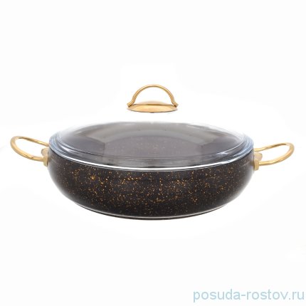 Жаровня 28 см с крышкой антипригарное покрытие чёрная &quot;Leydi /Repast&quot; / 236535