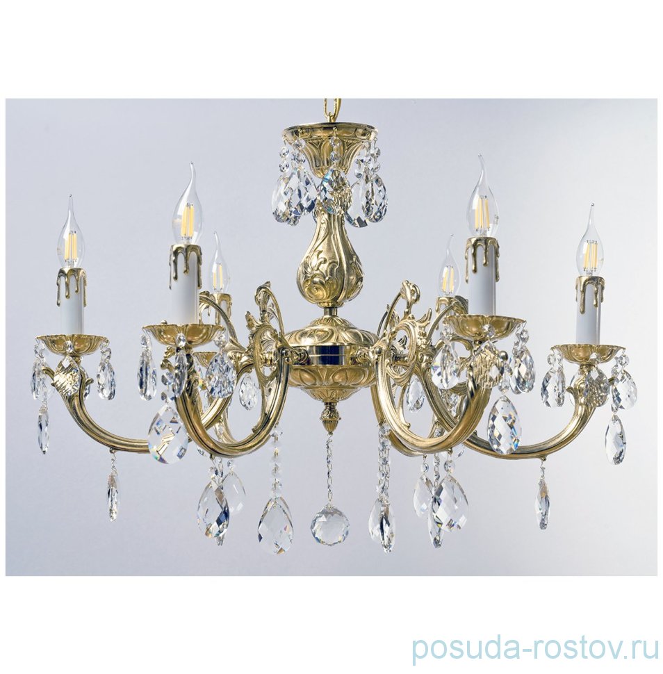 Люстра 6 рожковая платина "Royal Bohemia" / 122495