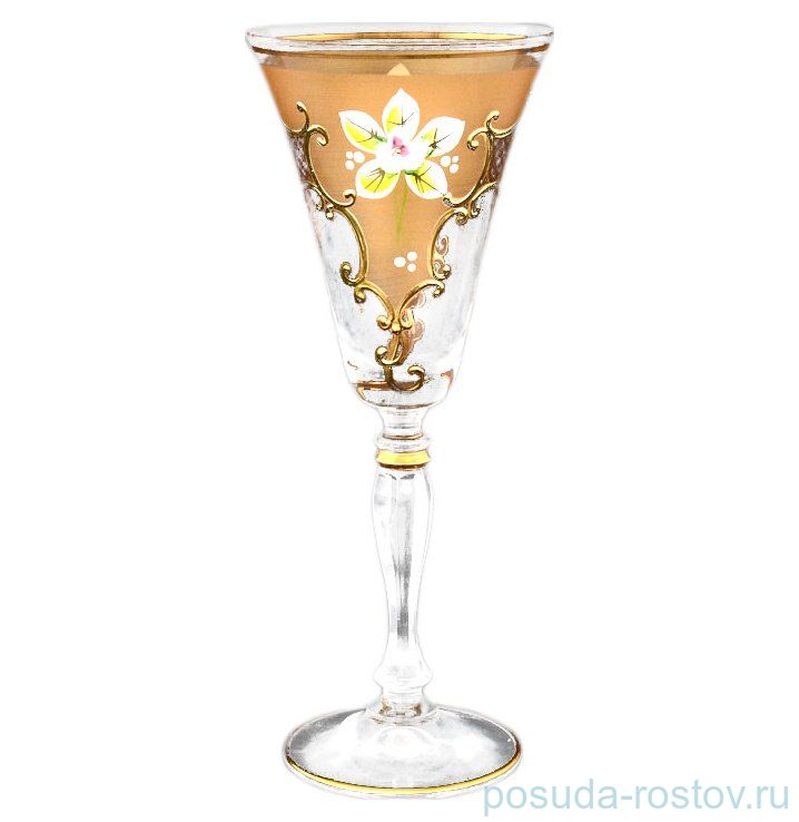 Бокалы для белого вина 190 мл 6 шт "Виктория /Лепка золотая" К-А / 065508