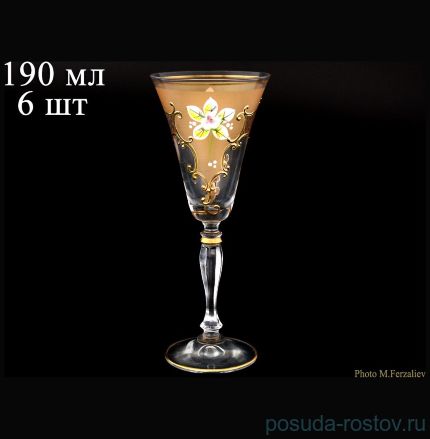 Бокалы для белого вина 190 мл 6 шт &quot;Виктория /Лепка золотая&quot; К-А / 065508