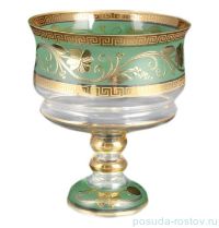 Конфетница 16 см н/н зеленая &quot;Лепка /Версаче /Золотой цветок&quot; / 099253
