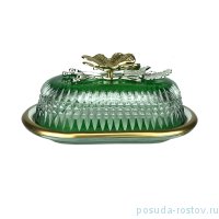 Масленка 20 см зелёная &quot;Барок /Бабочки&quot; / 252949