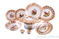 Столовый сервиз на 6 персон 25 предметов &quot;Хаппа /Охота бежевая&quot; / 203501