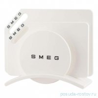 Набор разделочных досок 3 предмета на подставке белые Smeg / 349374