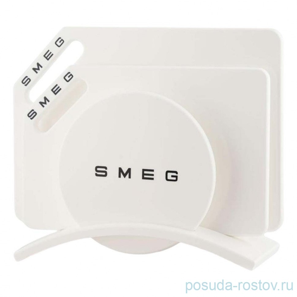 Набор разделочных досок 3 предмета на подставке белые Smeg / 349374