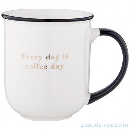 Кружка 450 мл белая с золотой надписью &quot;Every day is a coffee day&quot;  / 330236
