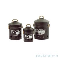 Набор ёмкостей для овощей 3 предмета чёрные &quot;Yildiray Metal Siayh&quot; / 258204