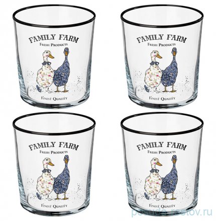Стаканы для воды 380 мл 4 шт &quot;Family farm /Geese&quot; / 328665