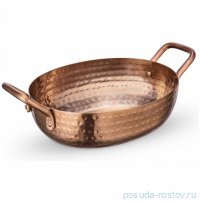 Сковородка 14 x 11.5 x 4.5 см глубокая овальная мини с 2-мя ручками для подачи &quot;Hammered&quot;  / 370344