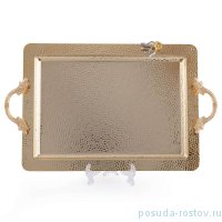 Поднос прямоугольный с ручками &quot;Цветок /Gold&quot; / 246473