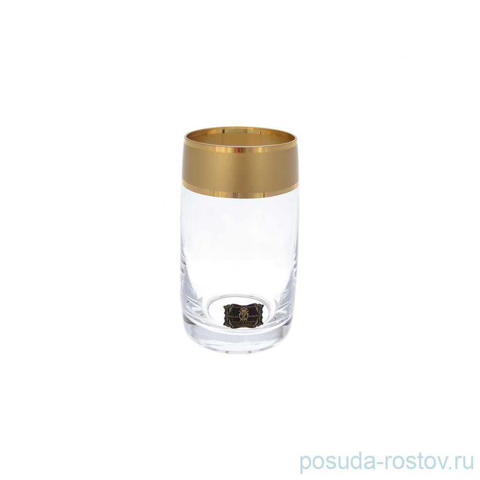 Стаканы для воды 250 мл 6 шт "Идеал /Матовая полоса /золото" AS Crystal  / 230887