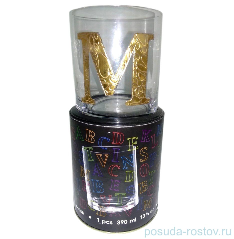 Стакан для виски 390 мл TUBUS "Азбука /Буква "M" / 131757