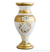 Ваза для цветов 32 см &quot;Лепка белая /с золотом&quot;  / 036429